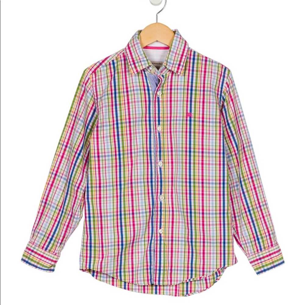 BURBERRY | Boys' Long Sleeve Checkered Button Up Shirt